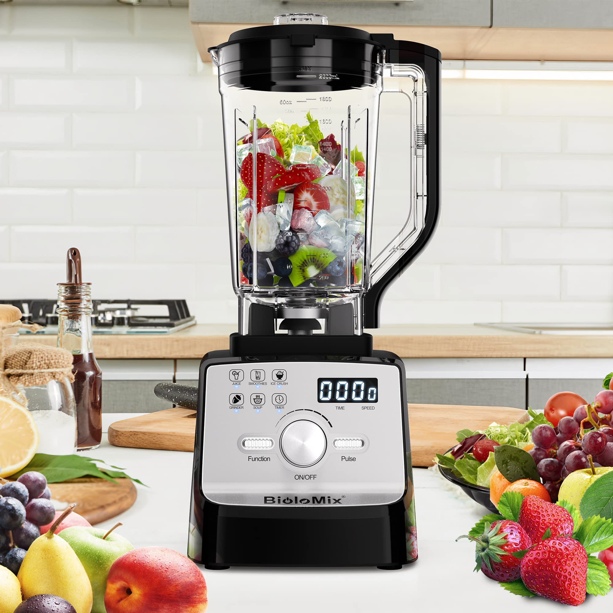 BioloMix 2200W High Performance Blender, Self-Cleaning Function